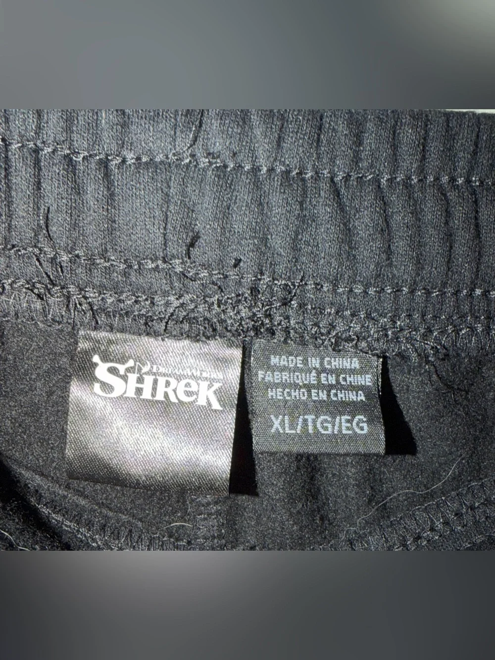 Black Joggers with Colorful Shrek Side Graphic